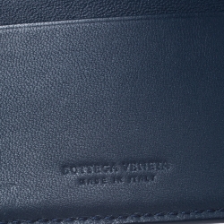 Bottega Veneta Blue Intrecciato Leather and Crocodile Bifold Wallet