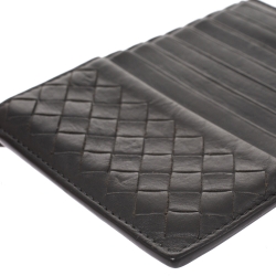 Bottega Veneta Gris Tarmac Intrecciato Leather Card Holder 8CC