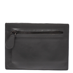 Bottega Veneta Gris Tarmac Intrecciato Leather Card Holder 8CC
