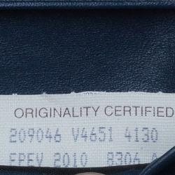 مملوكة مسبقًا Bottega Veneta Navy Blue Intrecciato Leather Compact Wallet