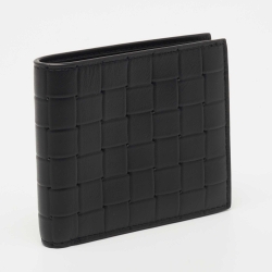 مملوكة مسبقًا Bottega Veneta Black Intrecciato Leather Bifold Wallet