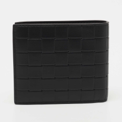 مملوكة مسبقًا Bottega Veneta Black Intrecciato Leather Bifold Wallet