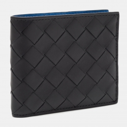 Pre Owned Bottega Veneta Black Intrecciato Leather Bifold Wallet