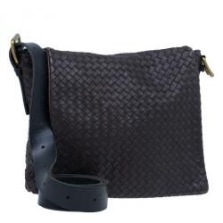 مملوكة مسبقًا Bottega Veneta Brown Moro Intrecciato Leather Large Crossbody Messenger
