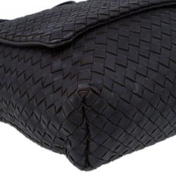 مملوكة مسبقًا Bottega Veneta Brown Moro Intrecciato Leather Large Crossbody Messenger