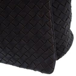 مملوكة مسبقًا Bottega Veneta Brown Moro Intrecciato Leather Large Crossbody Messenger