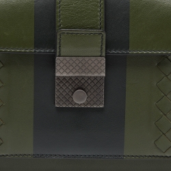 Bottega Veneta Green Intrecciato Leather Zip Pouch