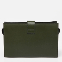 Bottega Veneta Green Intrecciato Leather Zip Pouch