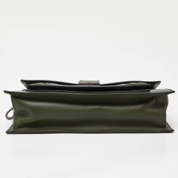 Bottega Veneta Green Intrecciato Leather Zip Pouch