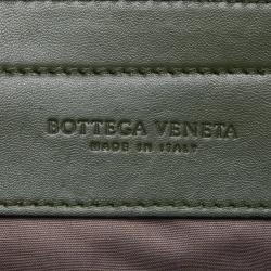 Bottega Veneta Green Intrecciato Leather Zip Pouch