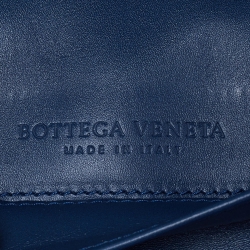 Bottega Veneta Blue Intrecciato Leather Wristlet Pouch