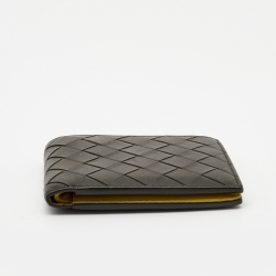 Bottega Veneta Dark Green Intrecciato Leather Bifold Wallet