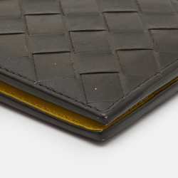Bottega Veneta Dark Green Intrecciato Leather Bifold Wallet