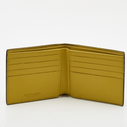 Bottega Veneta Dark Green Intrecciato Leather Bifold Wallet