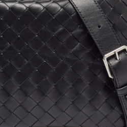Bottega Veneta Black Intrecciato Leather Arco Camera Crossbody Bag