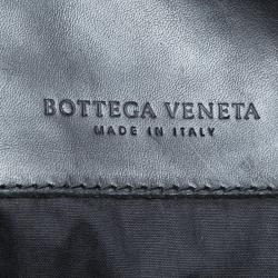Pre Owned Bottega Veneta Black Intrecciato Leather Messenger Bag