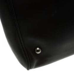 Bottega Veneta Dark Brown Intrecciato Leather Weekender Bag