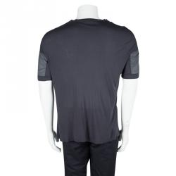 Bottega Veneta Grey Jersey Zip Detail T-Shirt L