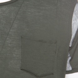 Bottega Veneta Green Jersey Contrast Perforated Knit Trim T-Shirt M