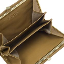 Pre Owned Bottega Veneta Yellow Leather Ebano Woven French Wallet