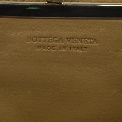 Pre Owned Bottega Veneta Yellow Leather Ebano Woven French Wallet