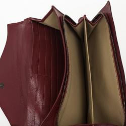 Pre Owned Bottega Veneta Burgundy Intrecciato Wallet