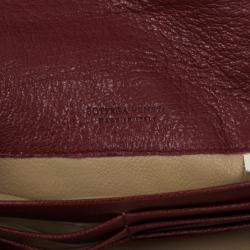 Pre Owned Bottega Veneta Burgundy Intrecciato Wallet