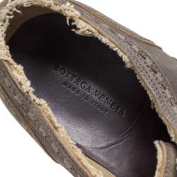 Pre Owned Bottega Veneta Brown Vintage Finish Brogue Leather Oxfords Size 43