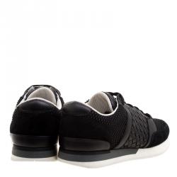 Pre Owned Bottega Veneta Black Leather/Suede and Mesh Sneakers 41