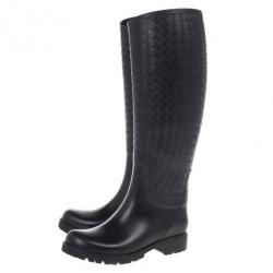 Pre Owned Bottega Veneta Intreciatto Rain Boots Size 36