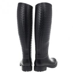 Pre Owned Bottega Veneta Intreciatto Rain Boots Size 36