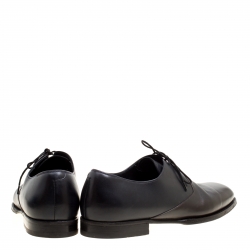 Pre Owned Bottega Veneta Black/Brown Leather Oxfords Size 42