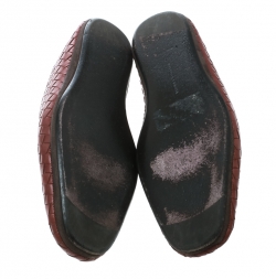 Pre Owned حذاء سليبرز بوتيغا فينيتا سموكينغ جلد انترشياتو بني مقاس 40