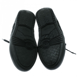Bottega Veneta Black Intrecciato Leather Speedstar Sneakers Size 44.5