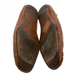 Pre Owned حذاء لوفرز بوتيغا فينيتا جلد انترشياتو بيج داكن مقاس 43