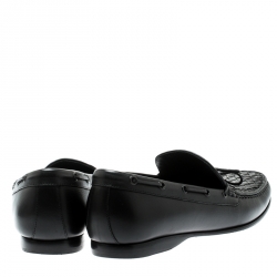 Pre Owned حذاء لوفرز بوتيغا فينيتا جلد انترشياتو أسود مقاس 45