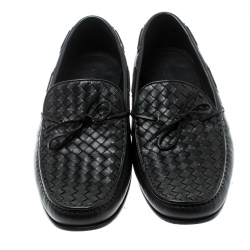 Pre Owned حذاء لوفرز بوتيغا فينيتا جلد انترشياتو أسود مقاس 45