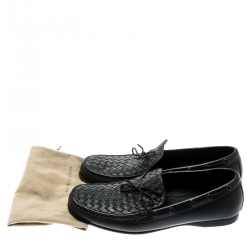 Pre Owned حذاء لوفرز بوتيغا فينيتا جلد انترشياتو أسود مقاس 45