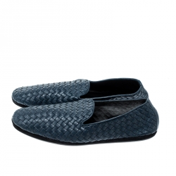 مملوكة مسبقًا حذاء سليبرز بوتيغا فينيتا سموكينغ جلد انترشياتو أزرق مقاس 44