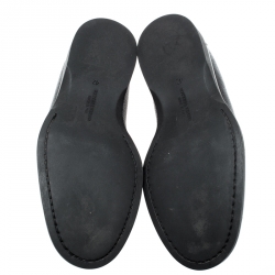 Pre Owned Bottega Veneta Black Intrecciato Leather Penny Loafers Size 42