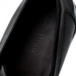 Pre Owned Bottega Veneta Black Intrecciato Leather Penny Loafers Size 42