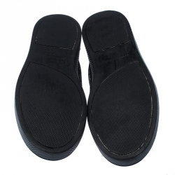 Pre Owned Bottega Veneta Black Intrecciato Leather Dodger Slip-on Sneakers Size 44