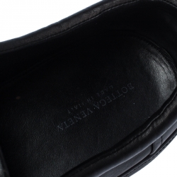 Pre Owned Bottega Veneta Black Intrecciato Leather Dodger Slip-on Sneakers Size 44