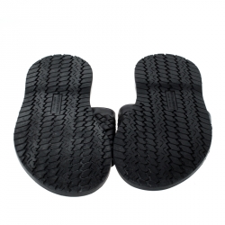 Pre Owned Bottega Veneta Black Intrecciato Leather Slide Sandals Size 45