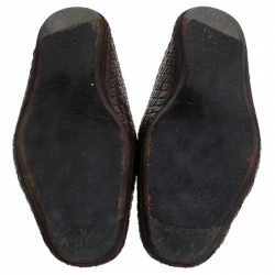 مملوكة مسبقًا Bottega Veneta Brown Intrecciato Leather Smoking Slippers Size 42