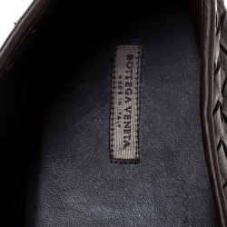 مملوكة مسبقًا Bottega Veneta Brown Intrecciato Leather Smoking Slippers Size 42