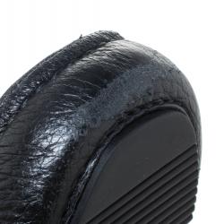 Pre Owned حذاء بوتيغا فينيتا موكاسينز درايفر جلد مموج أنترشياتو أسود مقاس 43