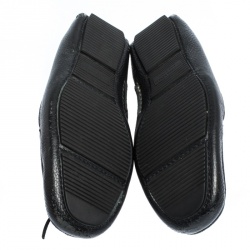 Pre Owned حذاء بوتيغا فينيتا موكاسينز درايفر جلد مموج أنترشياتو أسود مقاس 43