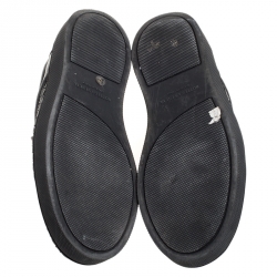 Pre Owned Bottega Veneta Black Intrecciato Leather Dodger Slip-on Sneakers Size 42