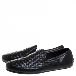 Pre Owned حذاء رياضي بوتيغا فينيتا سموكينع جلد أنترشياتو أسود مقاس 44